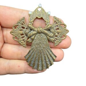 Vintage Kats Creations Angel Brooch Victorian Angel Pin